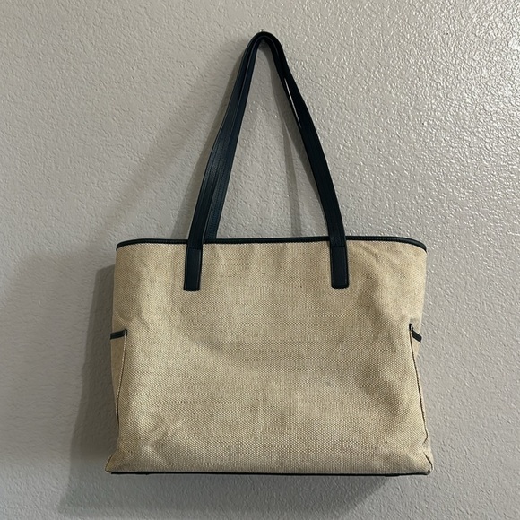 GIGI New York Blue/Tan Canvas Tote - Picture 2 of 7